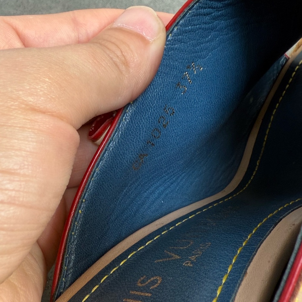 Louis Vuitton Blue and Tan Wedges - Picture 6 of 13